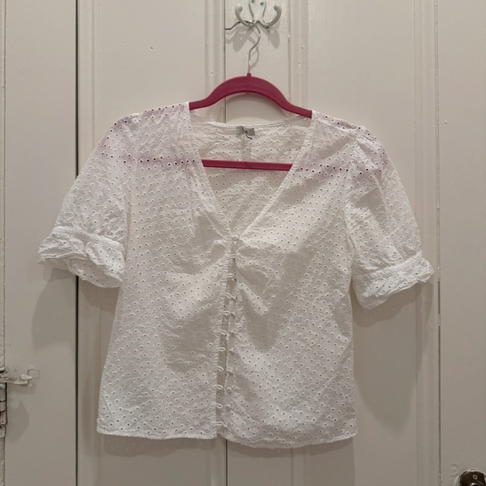 Madewell button up eyelet shirt